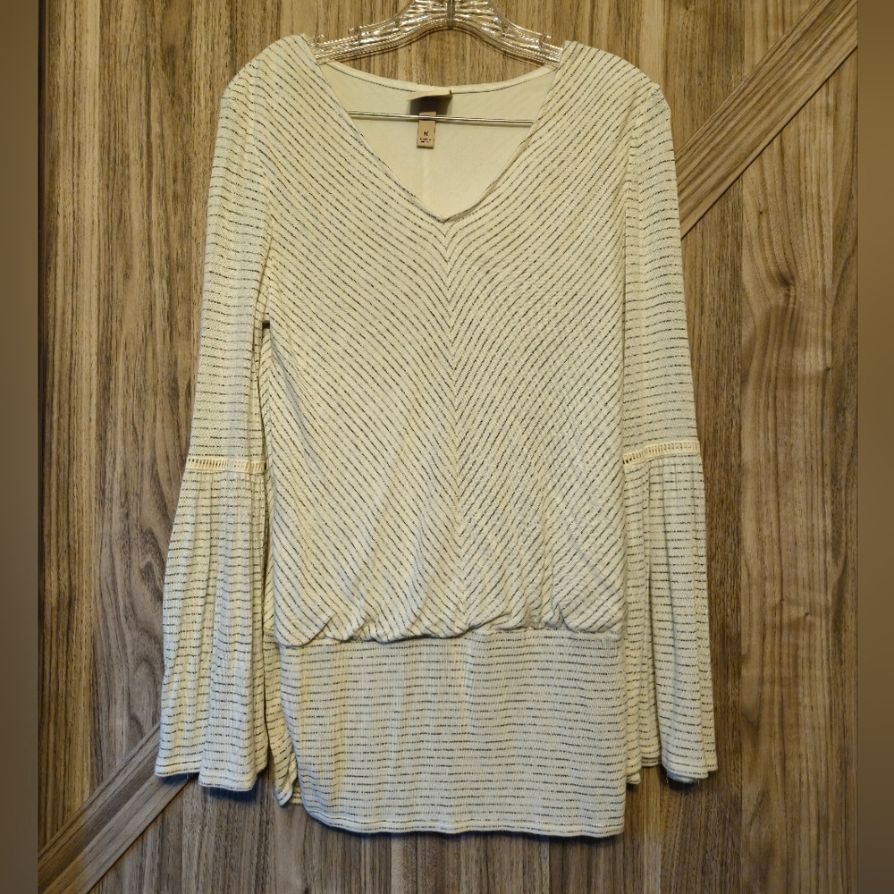 Knox Rose Striped V-Neck Sleeve Top